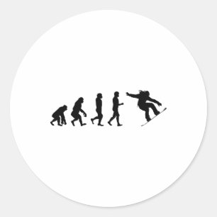 Snowboard Evolution – Skating Lovers Snowboarding Classic Round Sticker