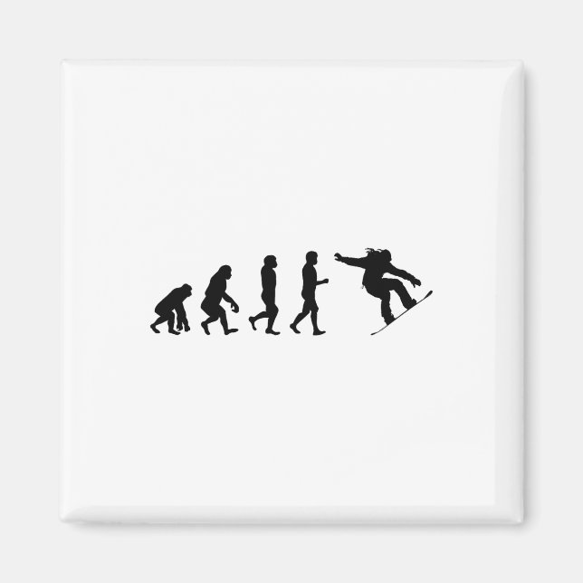 Snowboard Evolution – Skating Lovers Snowboarding  Magnet (Front)