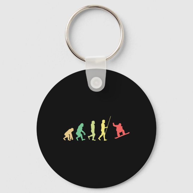 Snowboard Evolution Snowboarder Winter Snowboardin Key Ring (Front)