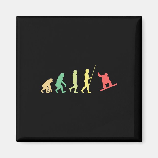 Snowboard Evolution Snowboarder Winter Snowboardin Magnet (Front)