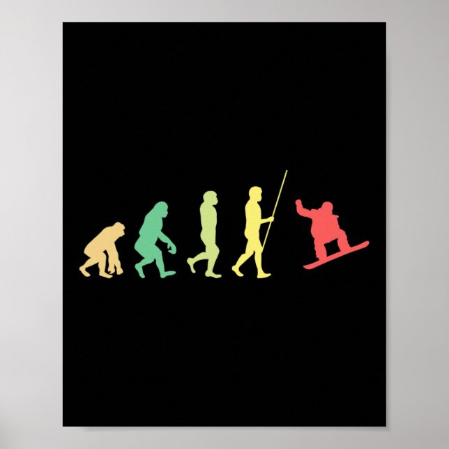 Snowboard Evolution Snowboarder Winter Snowboardin Poster (Front)