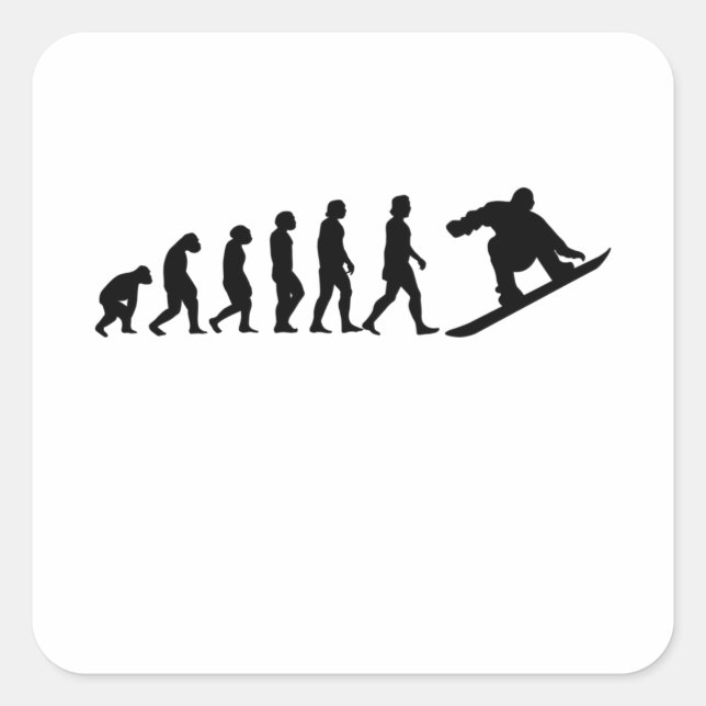 Snowboard Evolution Snowboarding Gift Square Sticker (Front)