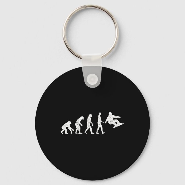 Snowboard Evolution – Snowboarding Lovers Winter S Key Ring (Front)