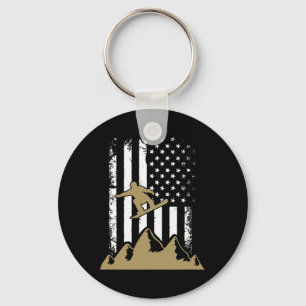 Snowboard Flag Winter Snowboarding Sport Ski Gift  Key Ring