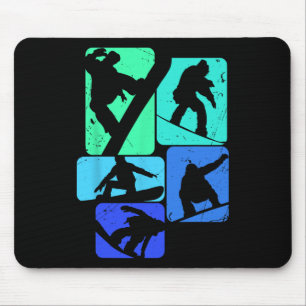 Snowboard For Snowboarder Retro Mens Snowboarding  Mouse Pad