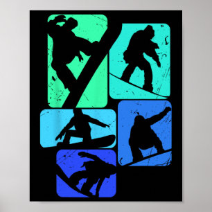 Snowboard For Snowboarder Retro Mens Snowboarding Poster