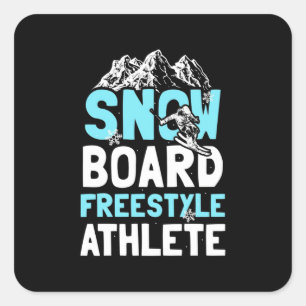 Snowboard Freestyle Athlete Square Sticker