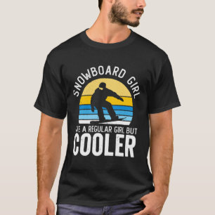 Snowboard Girl Cooler Funny Vintage Sunset Snowboa T-Shirt