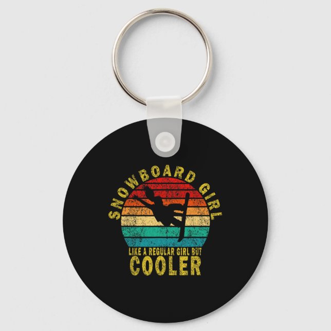 Snowboard Girl Like A Regular Girl But Cooler Funn Key Ring (Front)