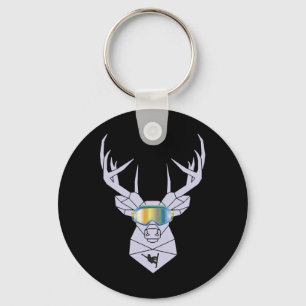 Snowboard Goggles Funny Snowboarding Moose Gift  Key Ring