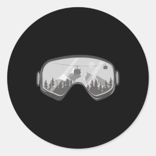 Snowboard Goggles Snowboarding Snow Winter Snowboa Classic Round Sticker