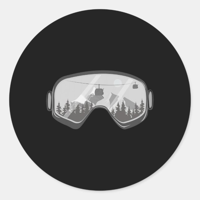 Snowboard Goggles Snowboarding Snow Winter Snowboa Classic Round Sticker (Front)
