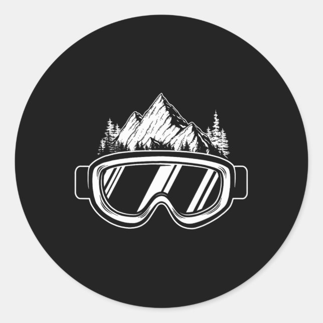 Snowboard Goggles - Wintersports Competition Snowb Classic Round Sticker (Front)