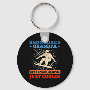 Snowboard Grandpa Like Normal Grandpa Just Cooler  Key Ring