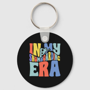 Snowboard Groovy Retro In My Snowboarding Era  Key Ring
