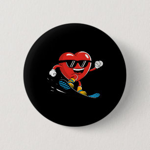 Snowboard Heart Snowboarding Valentines Day Boys G 6 Cm Round Badge