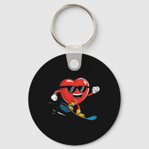 Snowboard Heart Snowboarding Valentines Day Boys G Key Ring