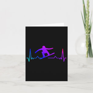 Snowboard Heartbeat 80s 90s Retro Winter Snowboard Card