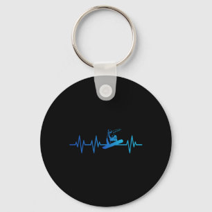 Snowboard Heartbeat 80s 90s Retro Winter Snowboard Key Ring