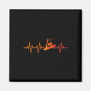 Snowboard Heartbeat 80s 90s Retro Winter Snowboard Magnet