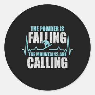 Snowboard Heartbeat Distressed Snowboarding Lovers Classic Round Sticker