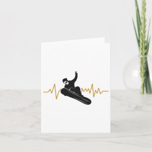 Snowboard Heartbeat Ekg Snowboarding Card
