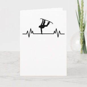 Snowboard Heartbeat Funny Sport Snowboarding Gift Card