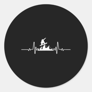 Snowboard Heartbeat Snowboarder Frequency Pulse Sp Classic Round Sticker