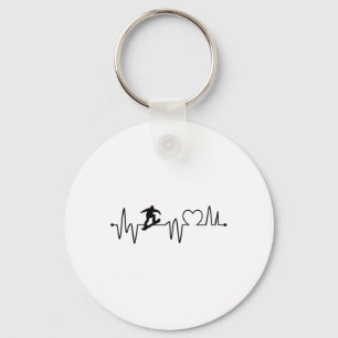 Snowboard Heartbeat Snowboarder Frequency Pulse Sp Key Ring