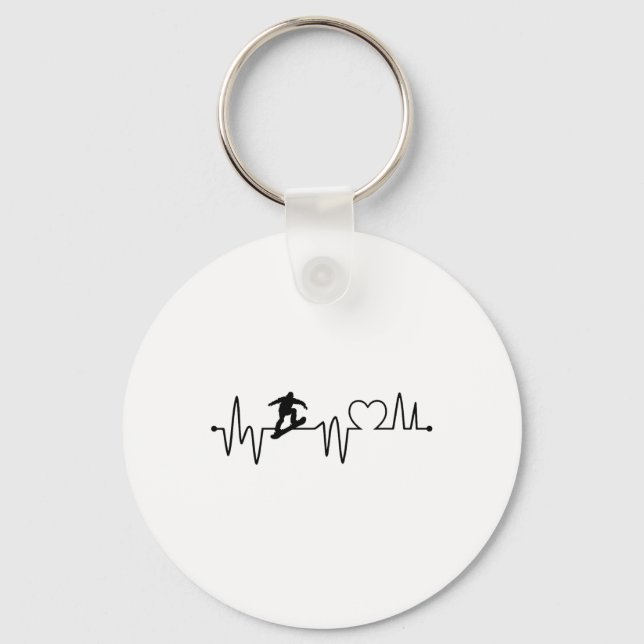 Snowboard Heartbeat Snowboarder Frequency Pulse Sp Key Ring (Front)