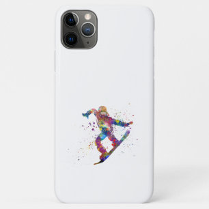 Snowboard in watercolor iPhone 11 pro max case