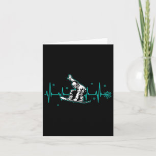 Snowboard Is Life Heartbeat Snow Flake Card