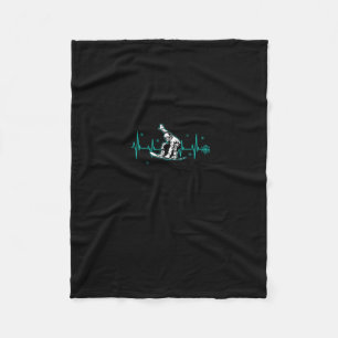Snowboard Is Life Heartbeat Snow Flake Long Sleeve Fleece Blanket