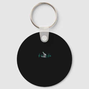 Snowboard Is Life Heartbeat Snow Flake Long Sleeve Key Ring