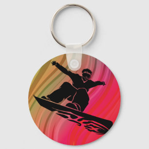Snowboard Jump Key Ring