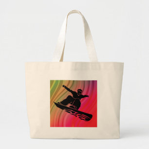 Snowboard Jump Large Tote Bag