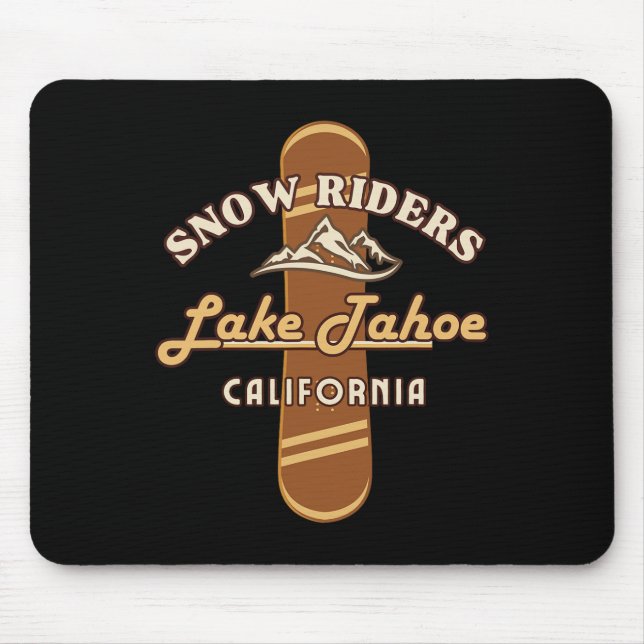 Snowboard Lake Tahoe California Snowboarding Winte Mouse Pad (Front)