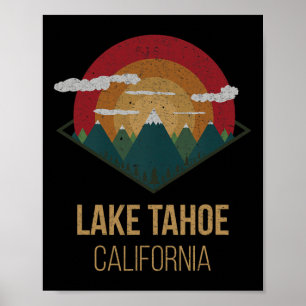 Snowboard Lake Tahoe California Winter Mountain Gi Poster