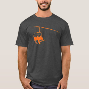 Snowboard Lift Boarding Relaxing in Lift Ski Winte T-Shirt