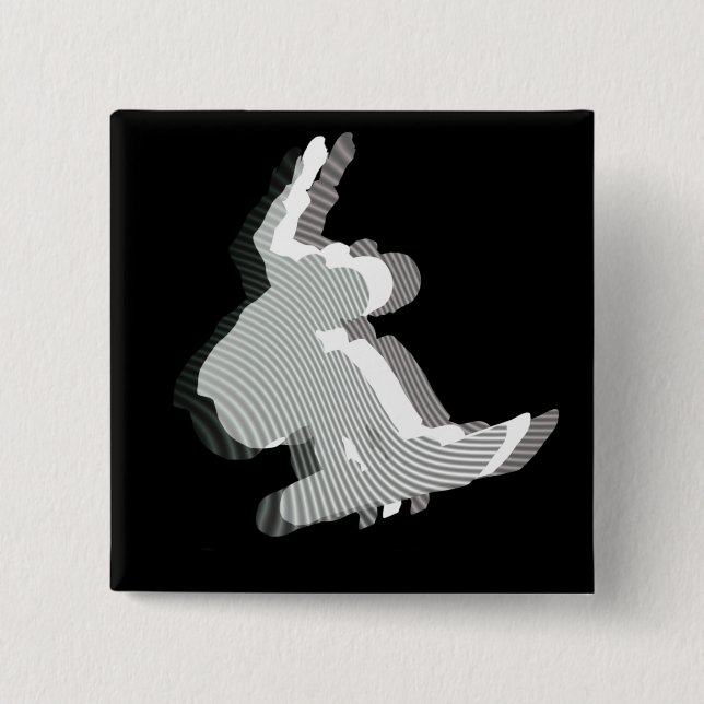 Snowboard Logo Design Square Pin (Front)