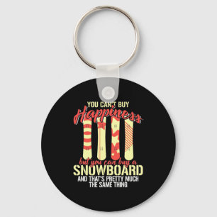 Snowboard Makes Me Happy Key Ring