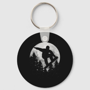 Snowboard Moon Snowboarding Winter Sports Snowboar Key Ring