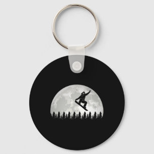 Snowboard Moon Stunt Snowboarder Snowboarding  Key Ring