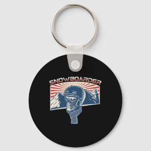 Snowboard Mountains Snowboarding Snowboarders Free Key Ring