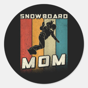 Snowboard Mum Snowboarding Mother Snowboarder Mum Classic Round Sticker