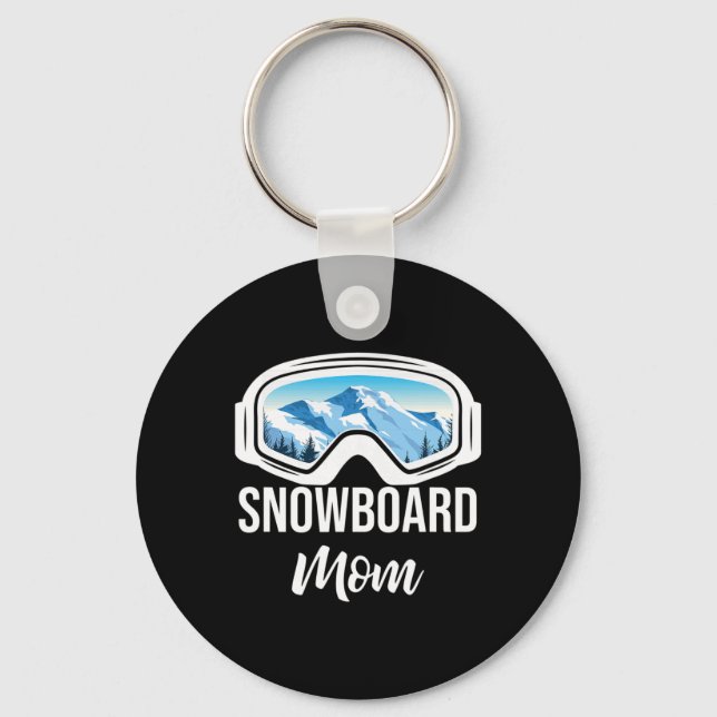 Snowboard Mum Winter Snowboarding Sport Ski Gift  Key Ring (Front)