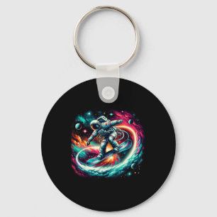 Snowboard On Snowboarder Astronaut Snowboarding  Key Ring
