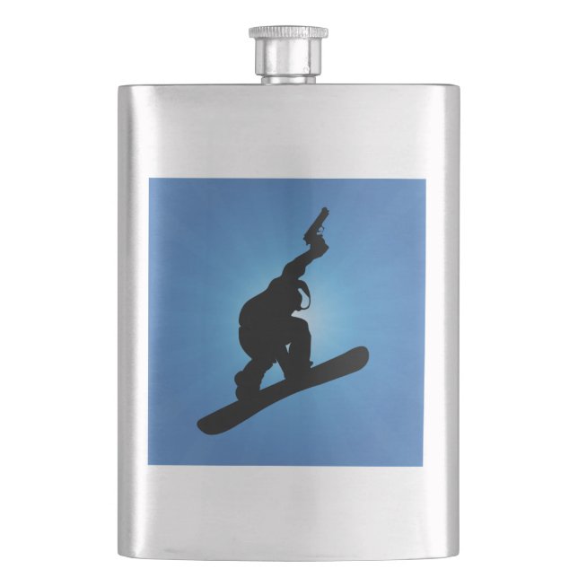 Snowboard Outlaw Hip Flask (Front)