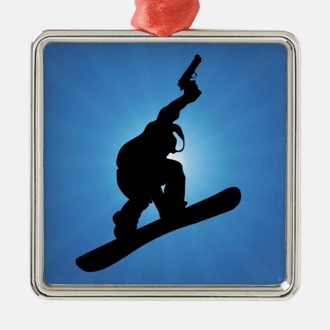 Snowboard Outlaw Metal Tree Decoration (Front)