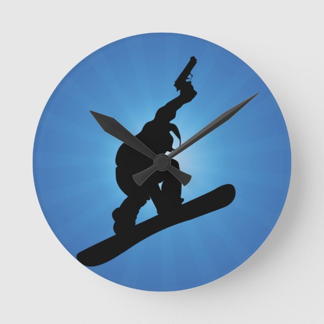 Snowboard Outlaw Round Clock (Front)